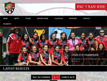 Tablet Screenshot of pacsoccer.com